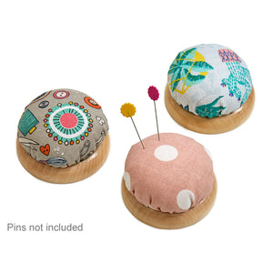 Pin Cushion on a wooden base