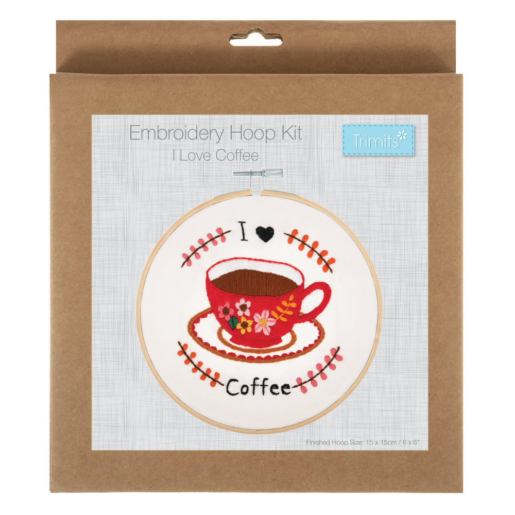 Embroidery Kit - I Love Coffee
