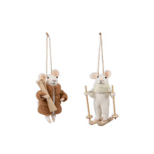 Load image into Gallery viewer, Needle Felting Kit- Winter Sports mice Duo