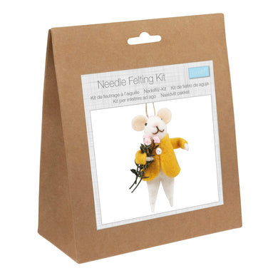 Needle Felting Kit - Flower Mouse