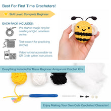 Load image into Gallery viewer, Crochet Kit - Beginners Amigarumi Bee - NEW