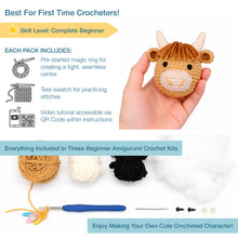 Load image into Gallery viewer, Crochet Kit - Beginners Amigarumi Highland Cow - NEW