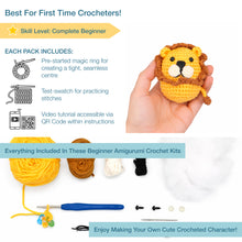 Load image into Gallery viewer, Crochet Kit - Beginners Amigarumi Lion - NEW