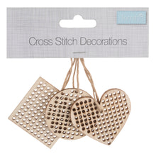 Load image into Gallery viewer, Cross Stitch: Pre-Punched Wooden Mini Shapes