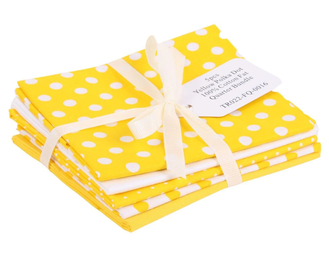 Fat Quarter Pack - Polka Dot - Yellow