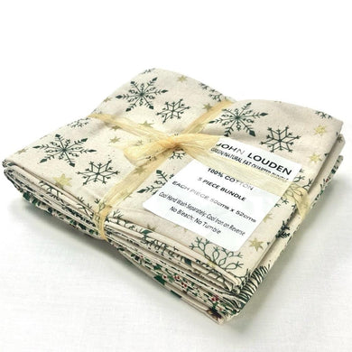 Christmas Fat Quarter Pack -  Green/Natural - John Louden