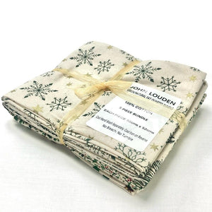 Christmas Fat Quarter Pack -  Green/Natural - John Louden
