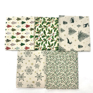 Christmas Fat Quarter Pack -  Green/Natural - John Louden