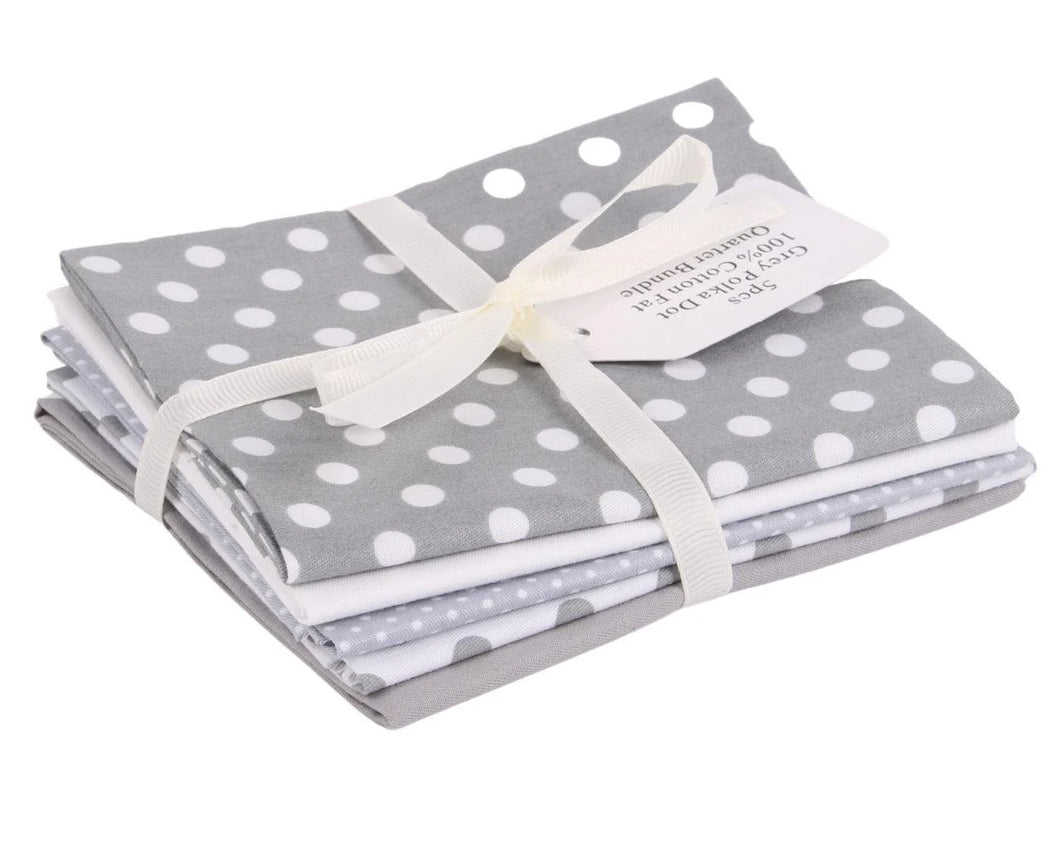 Fat Quarter Pack - Polka Dot - Grey