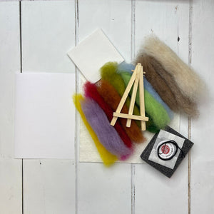 The Crafty Kit Company - Painting with Wool - Thatched Cottage - Needle Felting Kit