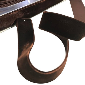 Velvet Ribbon - 25mm - Brown