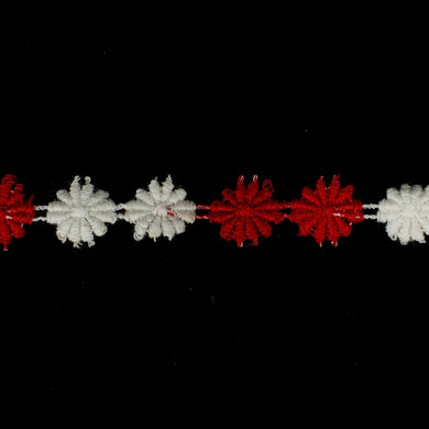 Daisy Guipure - Red & White