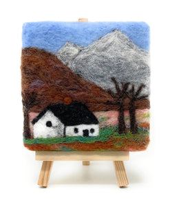 The Crafty Kit Company - Painting with Wool - Mountain Cottage - Needle Felting Kit