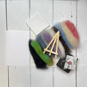 The Crafty Kit Company - Painting with Wool - Mountain Cottage - Needle Felting Kit