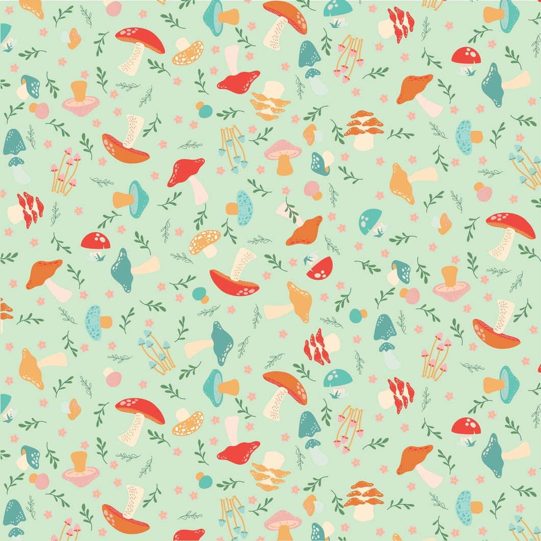 100% Cotton - Mushroom Blooms - Shroomies - 100% Cotton