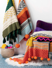 Load image into Gallery viewer, Mix &amp; Match Modern Crochet Blankets 100 patterned &amp; textured strips