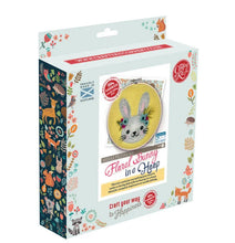 Load image into Gallery viewer, The Crafty Kit Company - Floral Bunny in a Hoop Needle Felting Kit