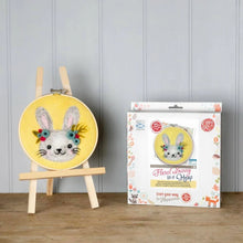 Load image into Gallery viewer, The Crafty Kit Company - Floral Bunny in a Hoop Needle Felting Kit