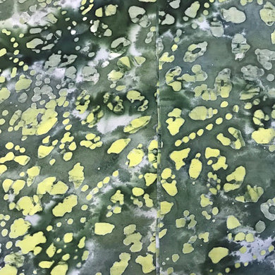 100% Cotton - Batik - Green Lily Leaf