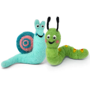 The Crafty Kit Company - Beastie Buddies Snail & Caterpillar -  Needle Felting Kit