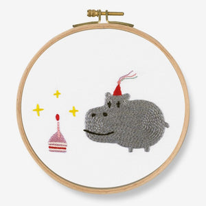 DMC Cross Stitch Kit - Birthday! Hippo