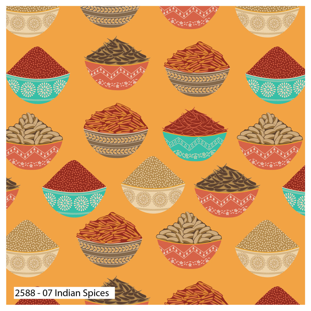 New Delhi - Indian Spices - by Debbie Shore - 100% Cotton