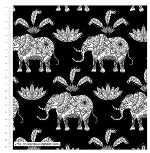 Mandala Elephant - Palms- 100% Cotton