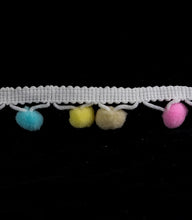 Load image into Gallery viewer, 2cm Multi-coloured Pom Pom Trim