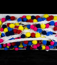 Load image into Gallery viewer, 2cm Multi-coloured Pom Pom Trim