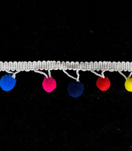 Load image into Gallery viewer, 2cm Multi-coloured Pom Pom Trim