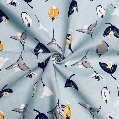 Linen Mix - Floral Blue