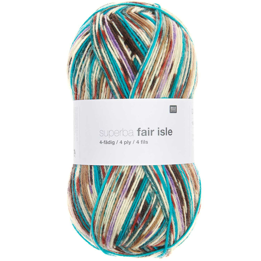 Rico Superba Fair Isle 4 ply Sock Wool - 2 Colours