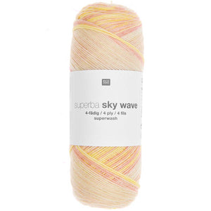 Rico Superba Sky Waves 4 ply Sock Wool - 4 Colours