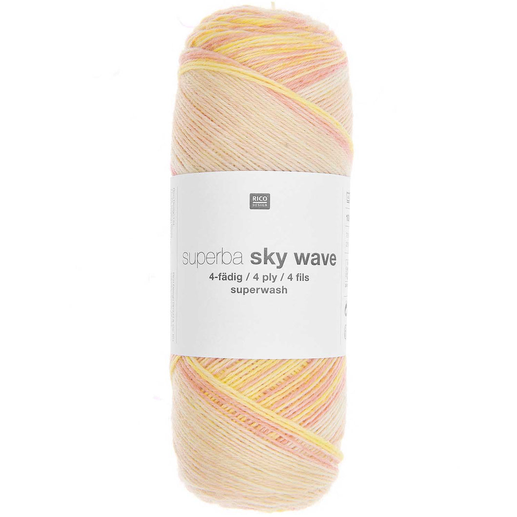 Rico Superba Sky Waves 4 ply Sock Wool - 4 Colours