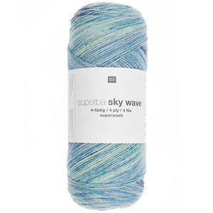 Rico Superba Sky Waves 4 ply Sock Wool - 4 Colours