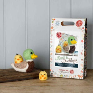 The Crafty Kit Company - Duck & Ducklings Needle Felting Kit
