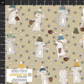 Mouse Attraction - Mouse, Nuts & Hedgehog - 100% Cotton