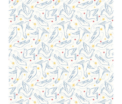Liberty Christmas Collection - Merry & Bright - Dove Star - 100% Cotton