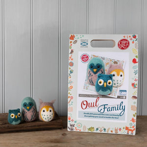 The Crafty Kit Company - Owl Family Needle Felting Kit