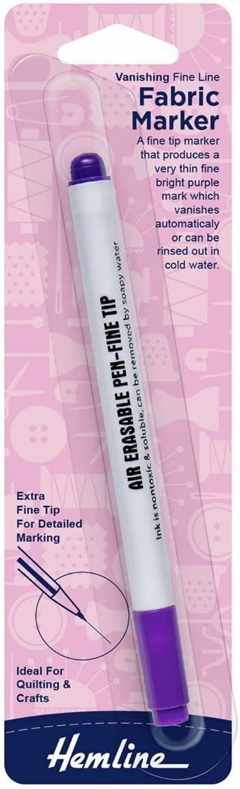 Hemline Fine Tip Fabric Marker Pen - Vanishing