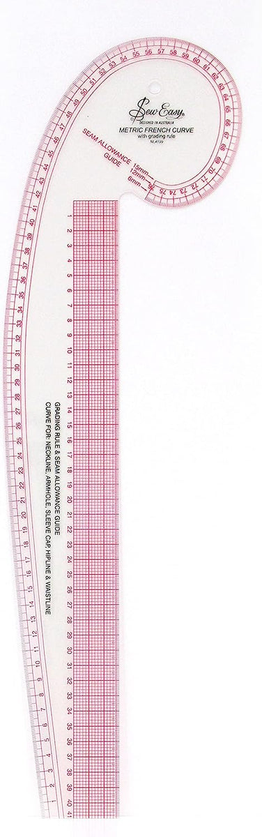 Ruler - French Curve with grading rule - Sew Easy – All Stitched Up ...