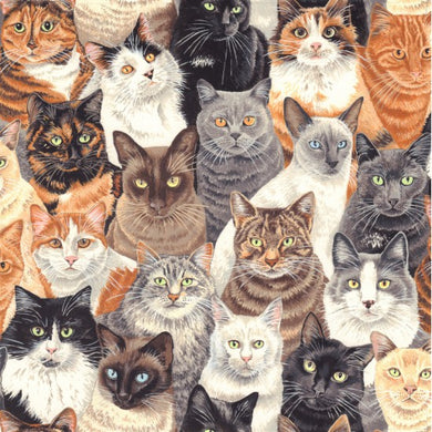 Crowded Cats - 100% Cotton