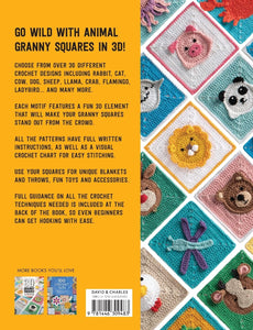 3D Animal Granny Squares, 30 patterns - Crochet