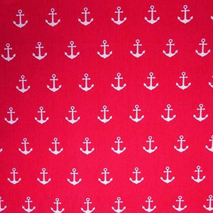 Anchors - Red - 100% Cotton