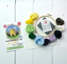 Load image into Gallery viewer, The Crafty Kit Company - Bee Hive in a Hoop Needle Felting Kit