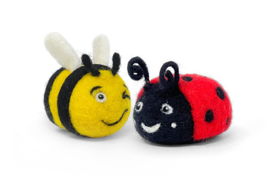 The Crafty Kit Company - Beastie Buddies Bee & Ladybird -  Needle Felting Kit