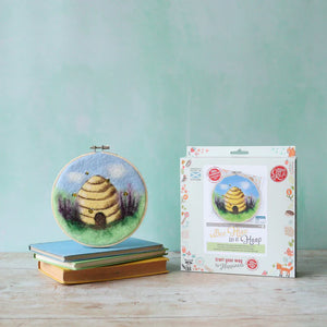 The Crafty Kit Company - Bee Hive in a Hoop Needle Felting Kit