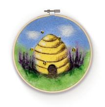 Load image into Gallery viewer, The Crafty Kit Company - Bee Hive in a Hoop Needle Felting Kit