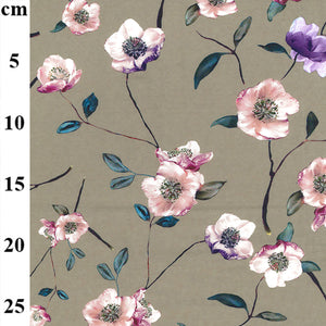 Polyester Spandex - Beige Floral
