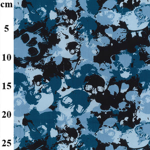 Camouflage Skulls - Blue/Navy - 100% Cotton